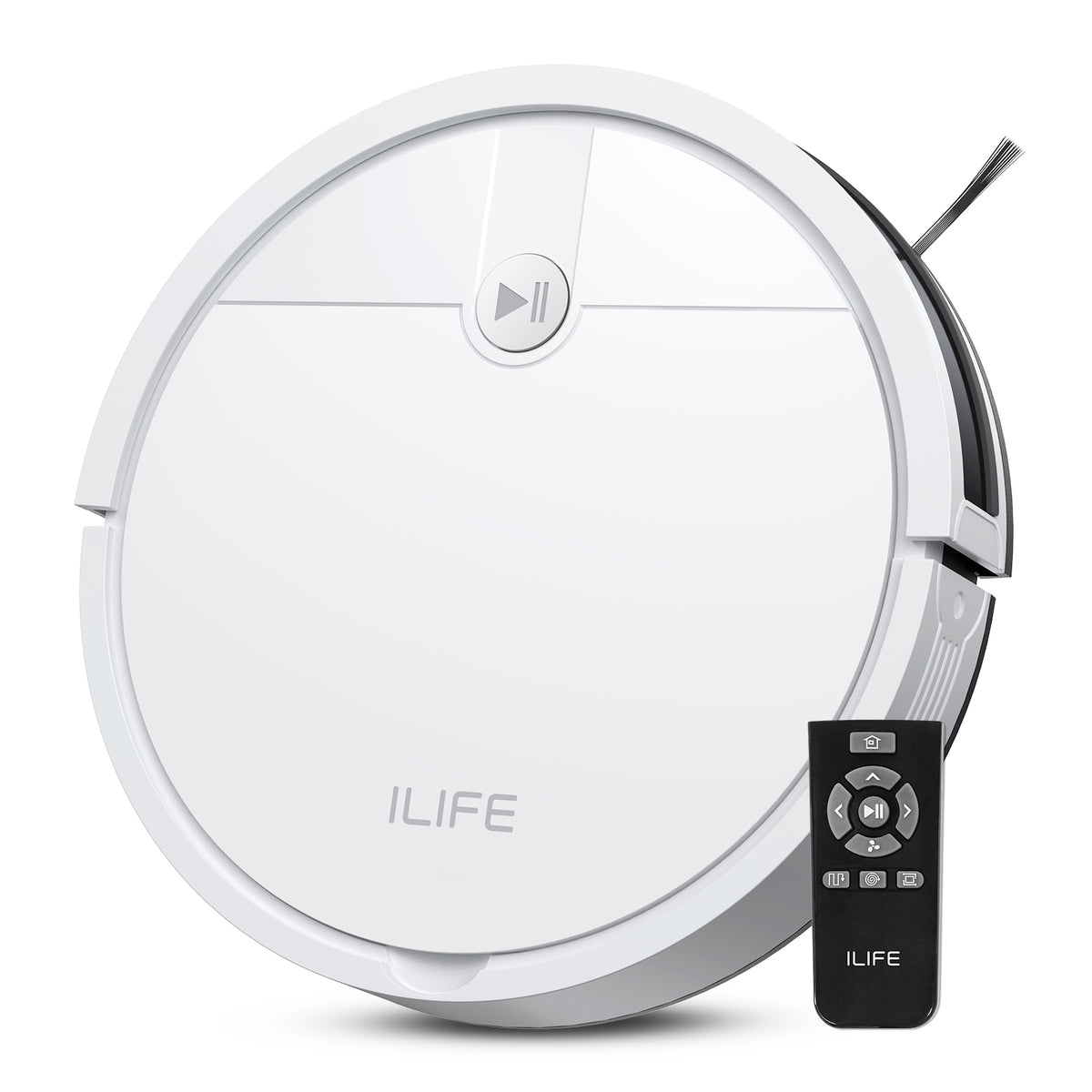 ILIFE V2 Robot Vacuum Cleaner, Tangle-Free Suction, 120 Mins Runtime, Schedule Cleaning, Slim, Quiet, Self-Charging Robotic Vacuum Cleaner, Ideal for Pet Hair and Hard Floors