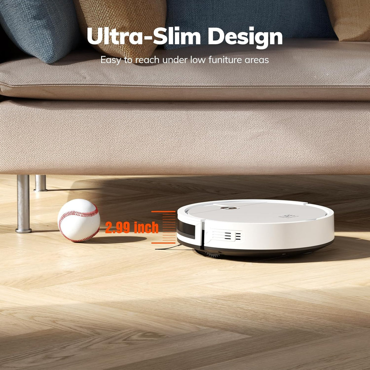 ILIFE V2 Robot Vacuum Cleaner, Tangle-Free Suction, 120 Mins Runtime, Schedule Cleaning, Slim, Quiet, Self-Charging Robotic Vacuum Cleaner, Ideal for Pet Hair and Hard Floors