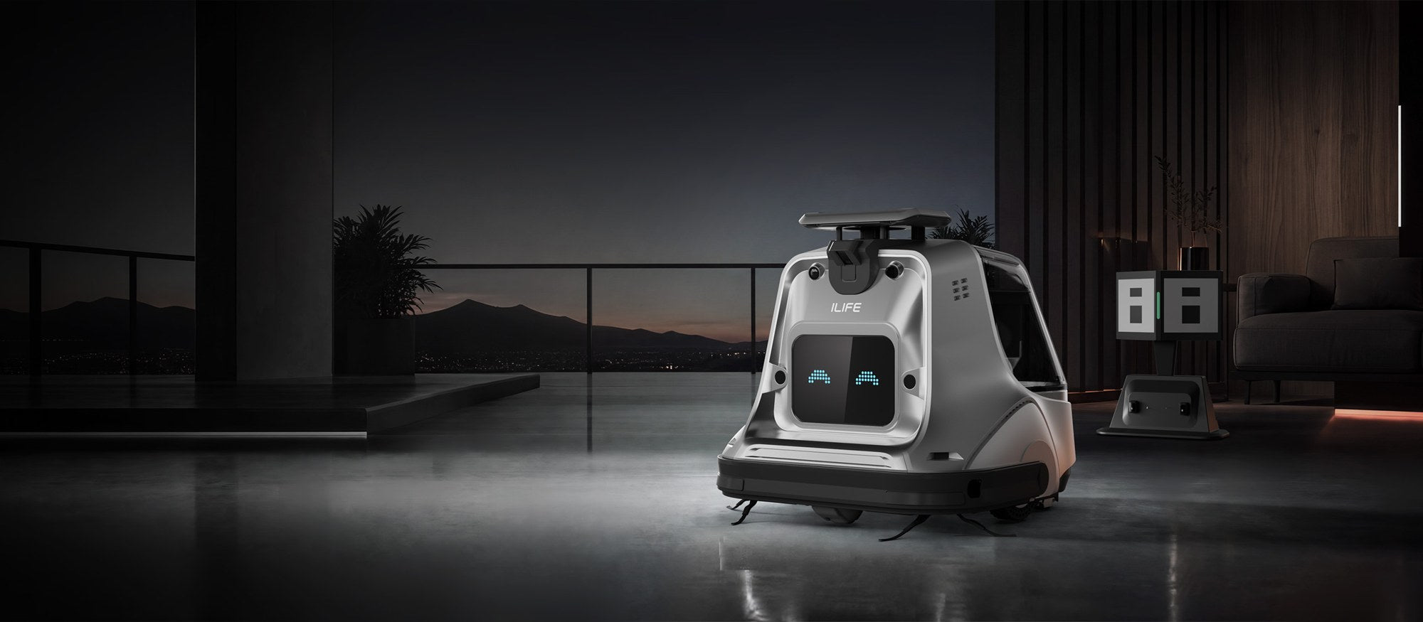 X1000 robot with its charging dock