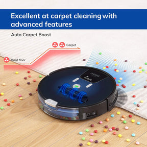 ILIFE NOISZ S8 Pro Robot Vacuum and Mop 2 in 1, 2000Pa, Route Planning, Auto Boosts on Carpets, ElectroWall, Good for Hard Floors, Medium-Pile Carpets, Gradient Blue