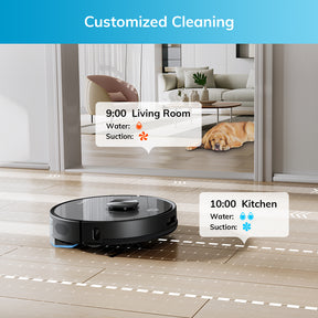 ILIFE A20 Robot Vacuum and Mop Combo, LiDAR Navigation, 3000Pa Suction Robotic Vacuum Cleaner, Smart Mapping, App/Alexa Control, for Pet Hair, Hard Floor, Carpet, 2.4GHz WiFi Only