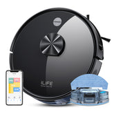 ILIFE A20 Robot Vacuum and Mop Combo, LiDAR Navigation, 3000Pa Suction Robotic Vacuum Cleaner, Smart Mapping, App/Alexa Control, for Pet Hair, Hard Floor, Carpet, 2.4GHz WiFi Only