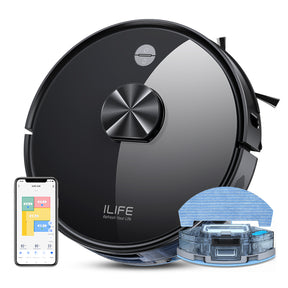 ILIFE A20 Robot Vacuum and Mop Combo, LiDAR Navigation, 3000Pa Suction Robotic Vacuum Cleaner, Smart Mapping, App/Alexa Control, for Pet Hair, Hard Floor, Carpet, 2.4GHz WiFi Only