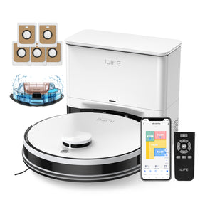 ILIFE A30 Pro Robot Vacuum and Mop,10000Pa Max Suction 60 Days Self Emptying, LiDAR Navigation, 150 Mins, App, Remote & Voice Control, Ideal for Hard Floors, Carpet & Pet Hair