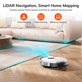 ILIFE A30 Pro Robot Vacuum and Mop,10000Pa Max Suction 60 Days Self Emptying, LiDAR Navigation, 150 Mins, App, Remote & Voice Control, Ideal for Hard Floors, Carpet & Pet Hair