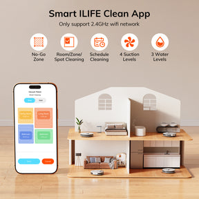ILIFE A30 Pro Robot Vacuum and Mop,10000Pa Max Suction 60 Days Self Emptying, LiDAR Navigation, 150 Mins, App, Remote & Voice Control, Ideal for Hard Floors, Carpet & Pet Hair