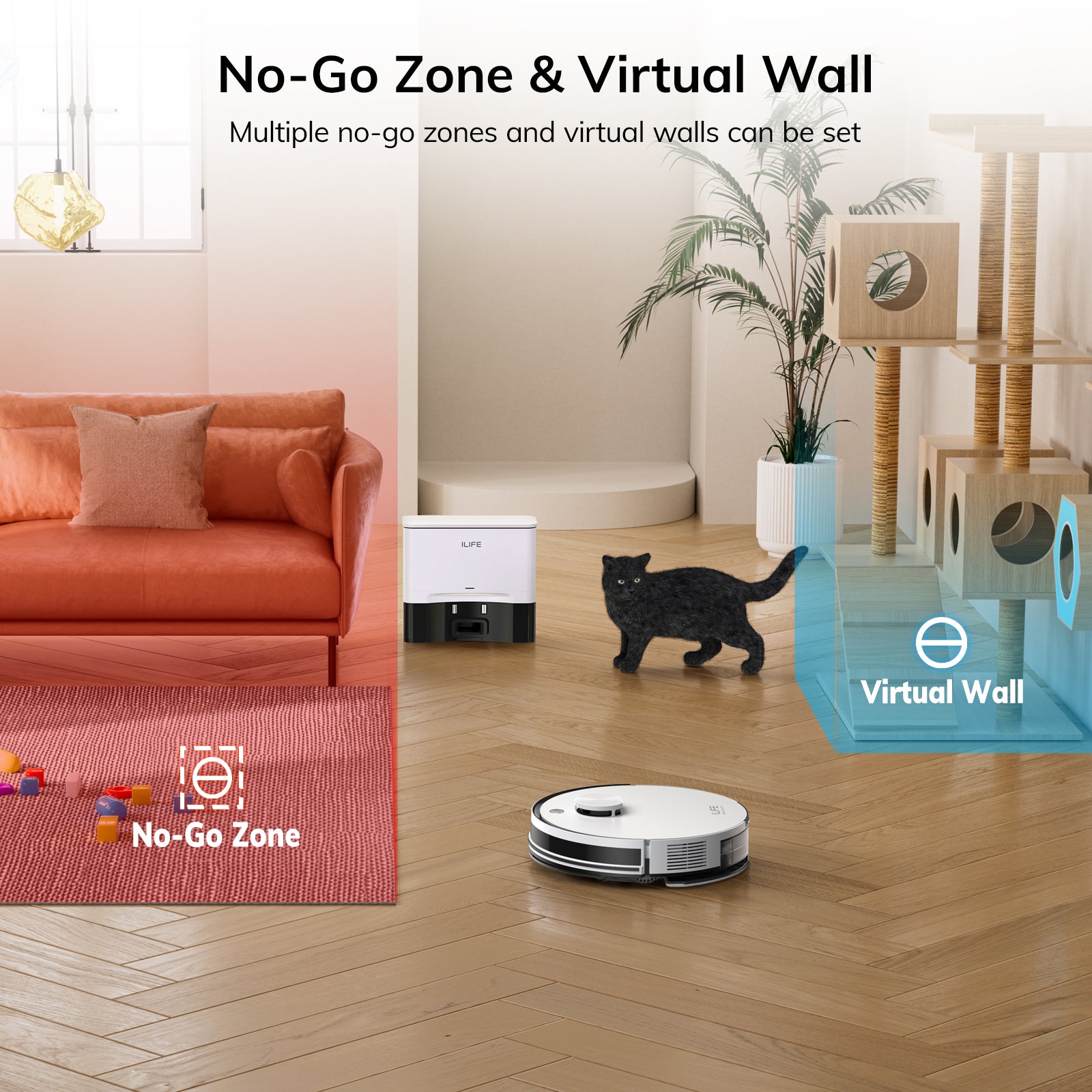 ILIFE A30 Pro Robot Vacuum and Mop,10000Pa Max Suction 60 Days Self Emptying, LiDAR Navigation, 150 Mins, App, Remote & Voice Control, Ideal for Hard Floors, Carpet & Pet Hair