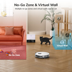 ILIFE A30 Pro Robot Vacuum and Mop,10000Pa Max Suction 60 Days Self Emptying, LiDAR Navigation, 150 Mins, App, Remote & Voice Control, Ideal for Hard Floors, Carpet & Pet Hair
