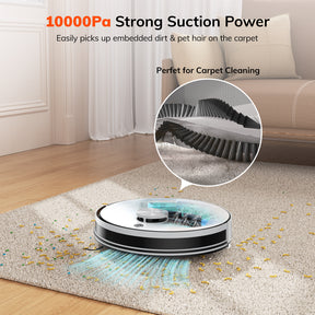 ILIFE A30 Pro Robot Vacuum and Mop,10000Pa Max Suction 60 Days Self Emptying, LiDAR Navigation, 150 Mins, App, Remote & Voice Control, Ideal for Hard Floors, Carpet & Pet Hair