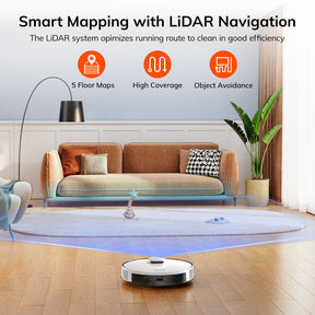ILIFE A30s Robot Vacuum, 10000Pa Max Suction Power, Lidar Navigation, Home Mapping, No-Go Zone, 150 Mins Max, 2.4G WiFi/App/Alexa/Remote Control, for Hard Floor, Carpet and Pet Hair