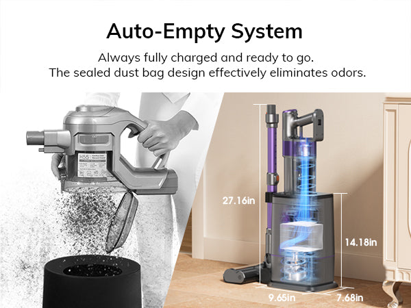 ILIFE S90 Pro - Cordless Stick Vacuum Cleaner with Auto-Empty System