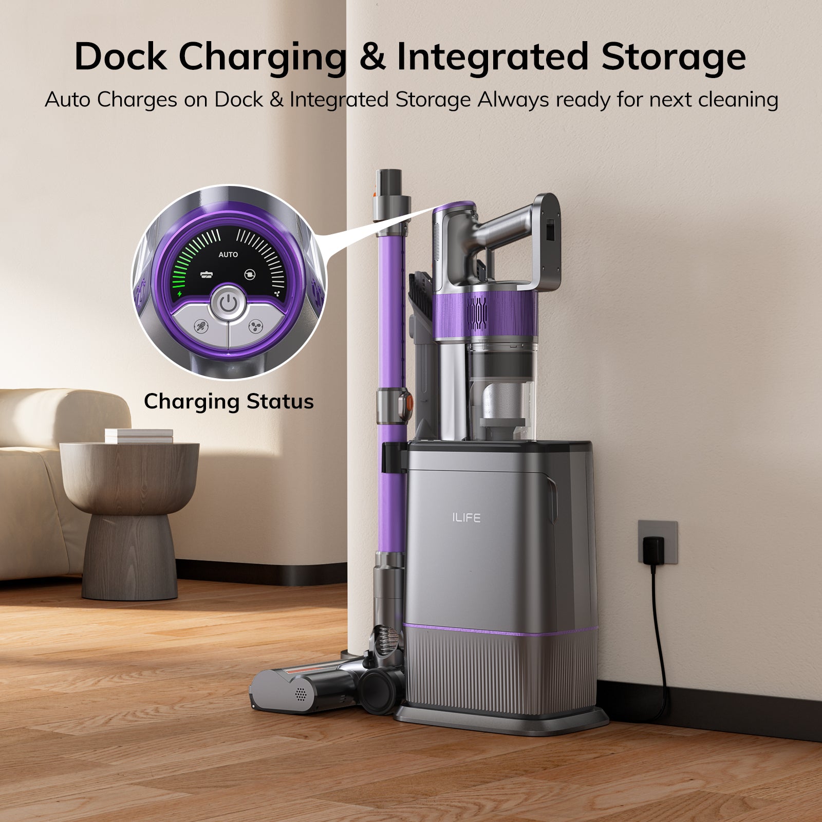 ILIFE S90 Pro - Cordless Stick Vacuum Cleaner with Auto-Empty System