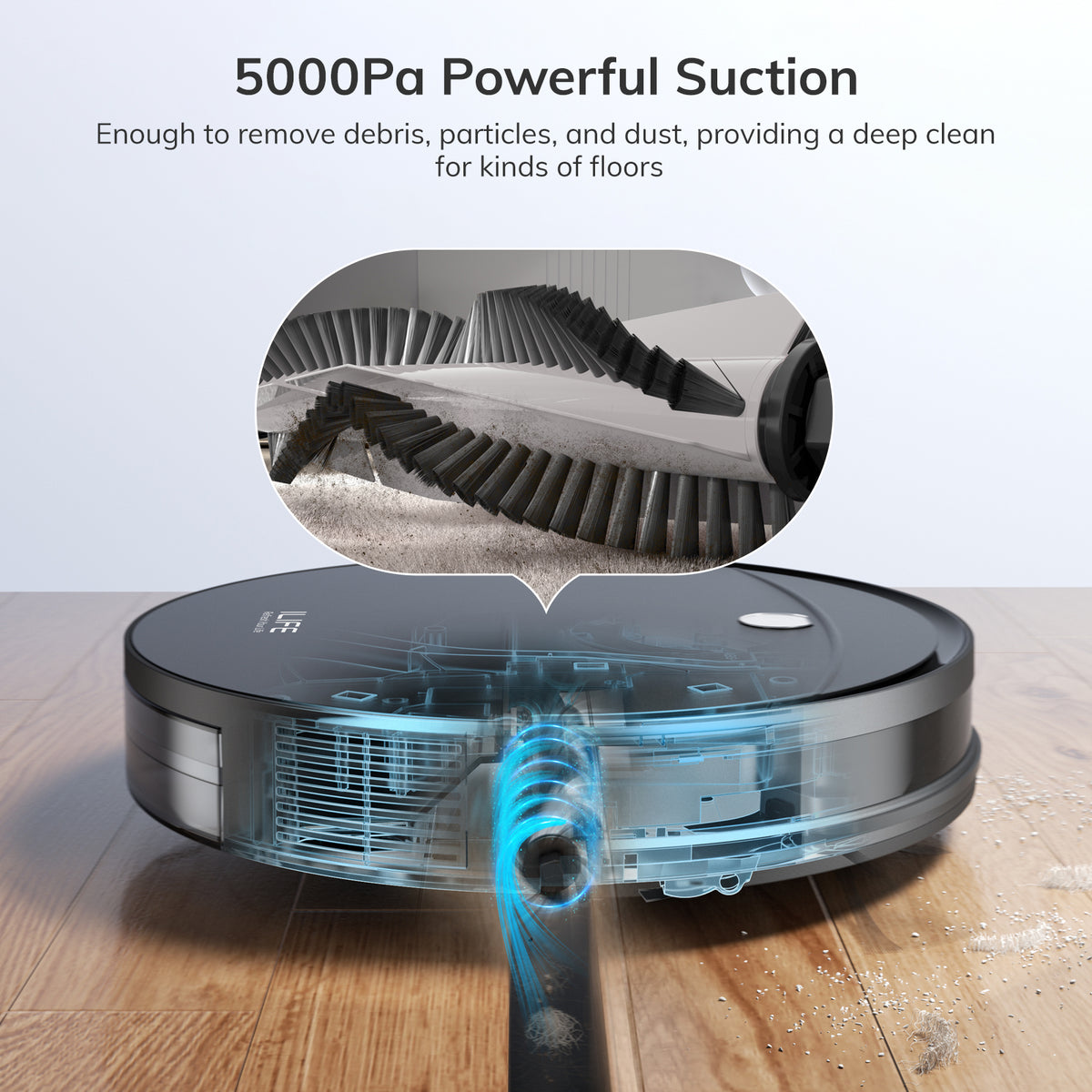 ILIFE V10 Robot Vacuum Cleaner, 5000Pa Strong Suction, Gyro Navigation, 2.4G WiFi/App/Alexa/Remote Control, Self-Charging Robotic Vacuum, Roller Brush for Carpet and Hard Floor, Black