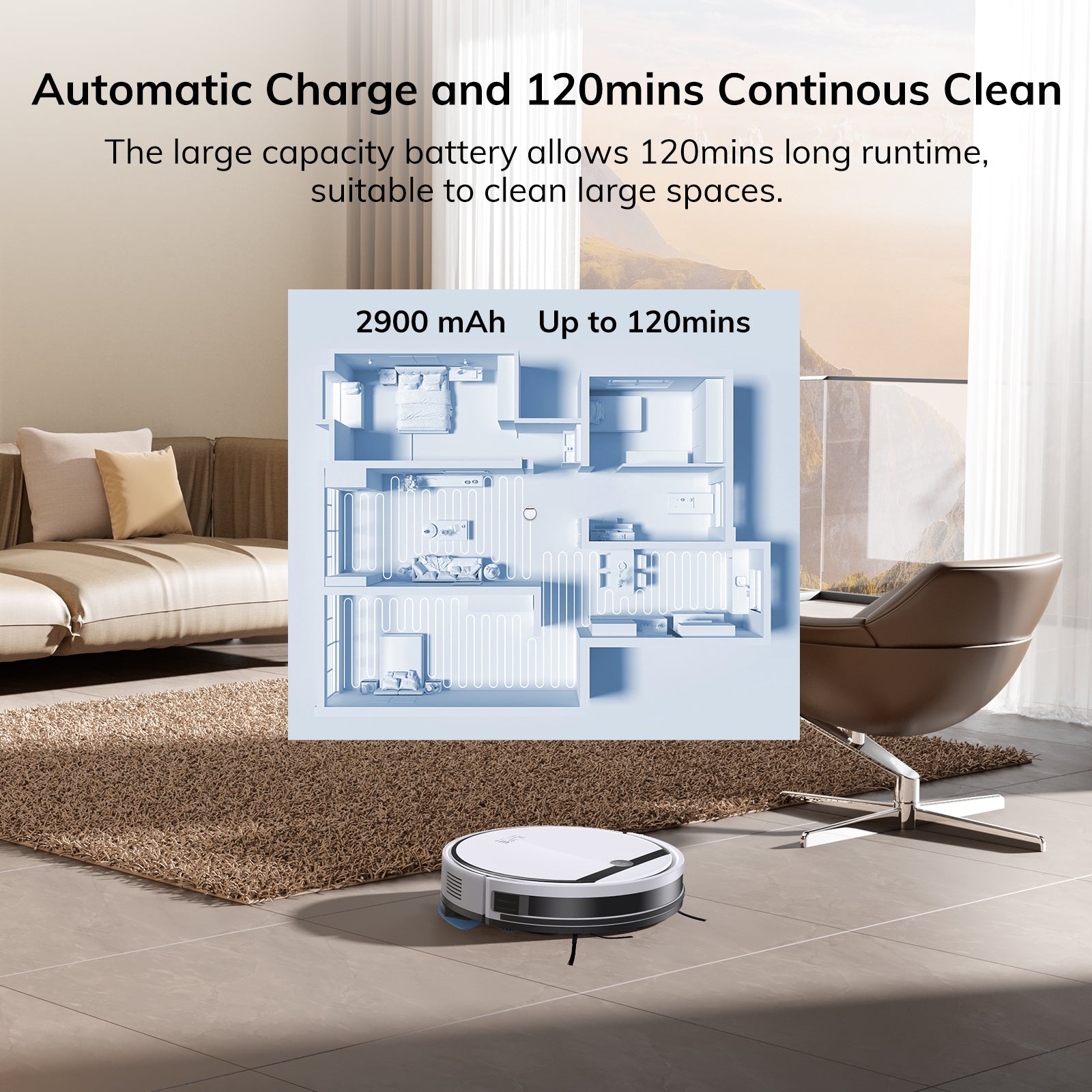 ILIFE Robot Vacuum and Mop Combo, V3s Pro Upgraded, 120mins, 3000Pa, 2-in-1 Mopping Robot Vacuum Cleaner, Path Route, for Pet Hair, Hard Floor, Carpet (V3x)