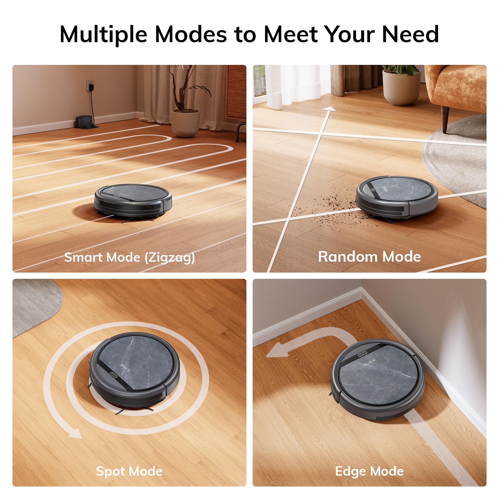 ILIFE V5s Max Robot Vacuum, 4000Pa Max Suction Power, 2.4G WiFi/App/Alexa/Remote Control, Self-Charging Robotic Vacuum Cleaner, for Hard Floors Carpets and Pet Hair