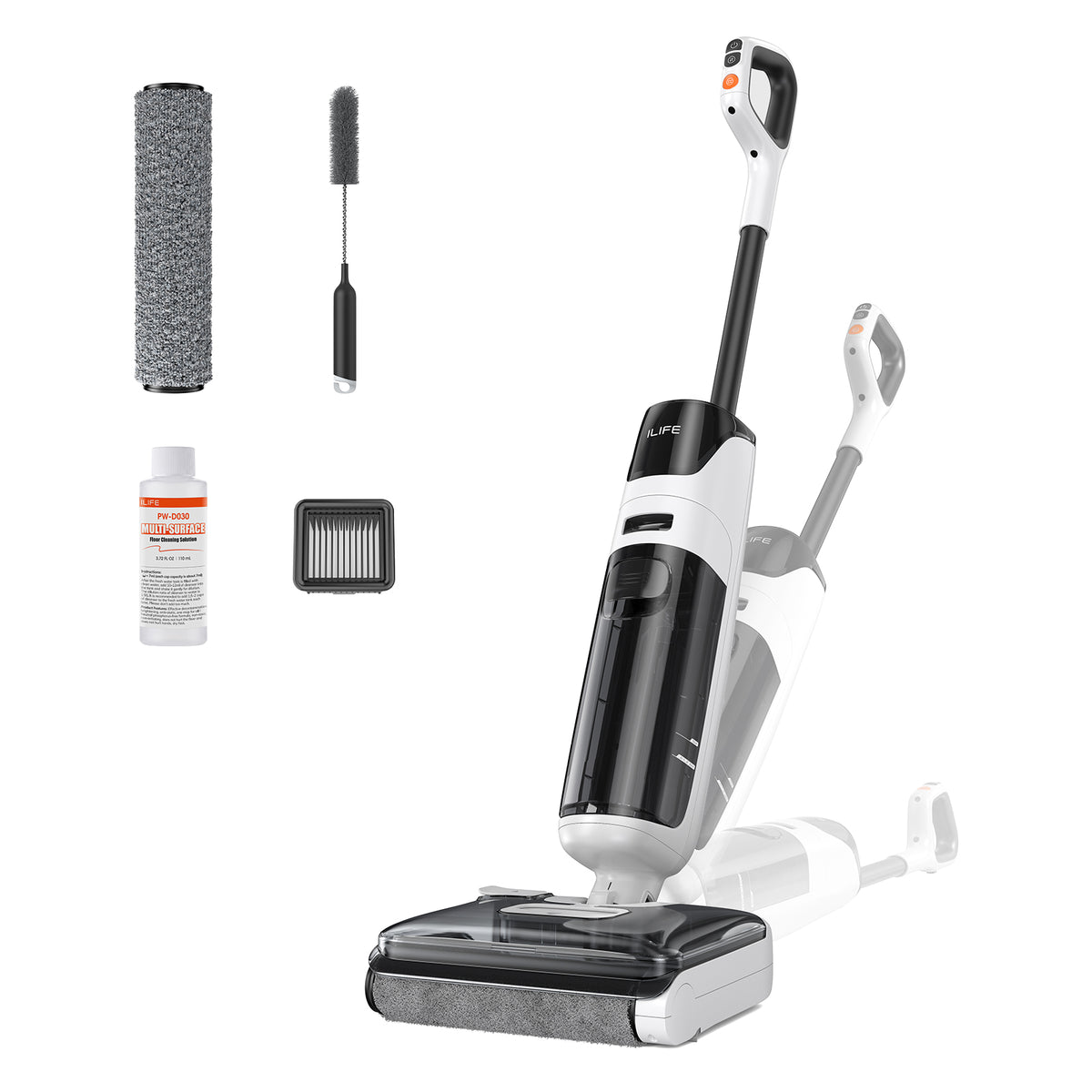 ILIFE W180 cordless wet dry vacuum cleaner with accessories