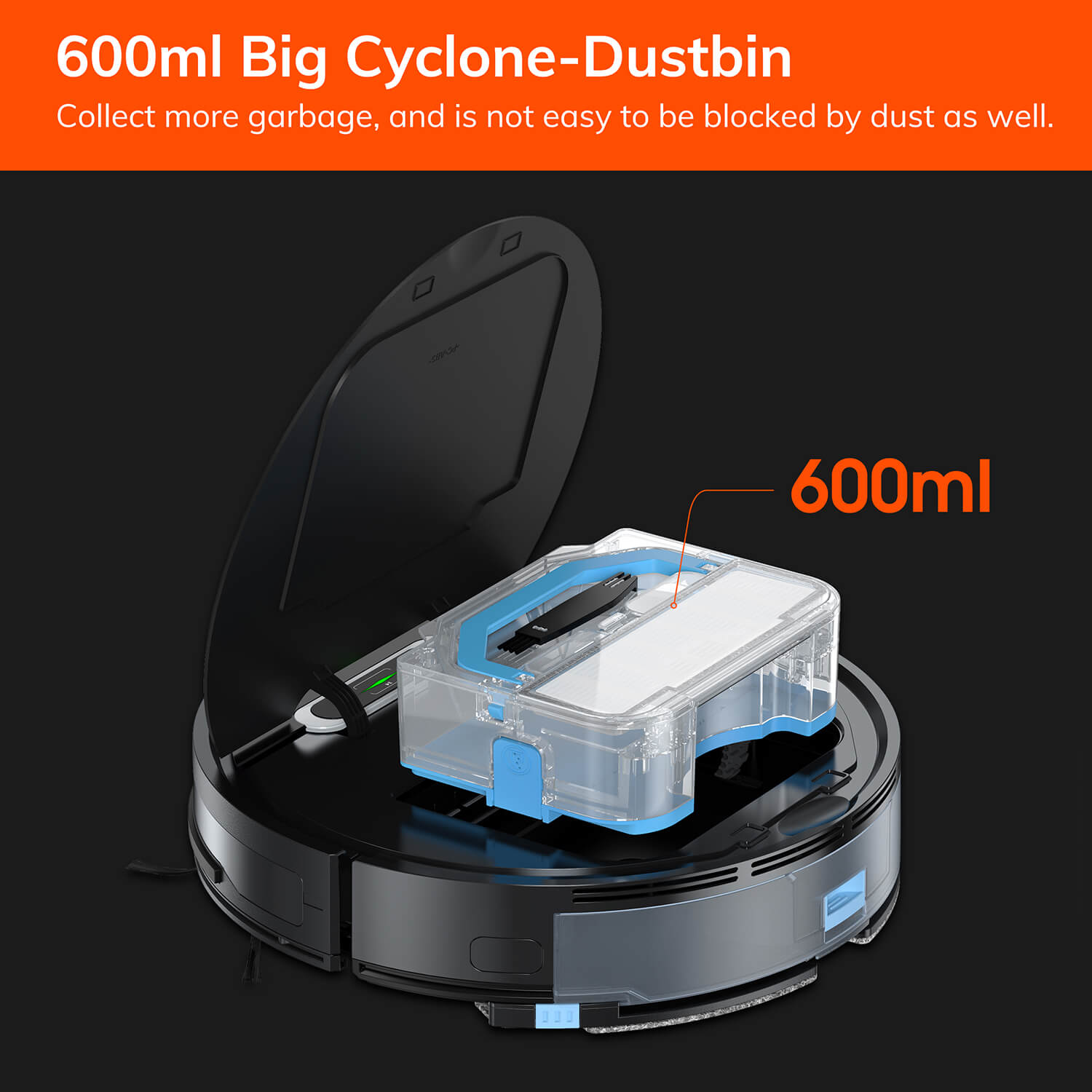 V3s Max 600ml Capacity Dustbin Dust Box